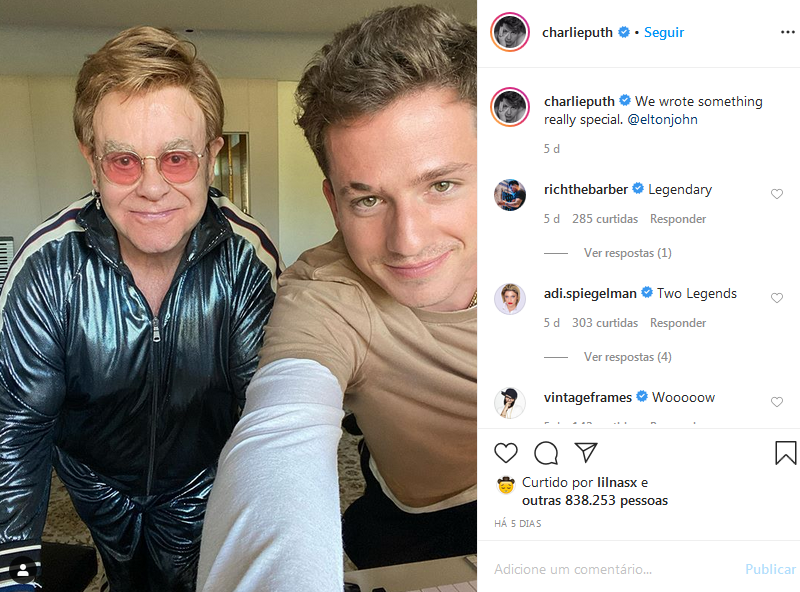 CHARLIE PUTH ANUNCIA PARCERIA COM ELTON JOHN | CULTURA 90.7